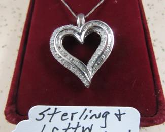 Sterling & Diamond Heart Necklace