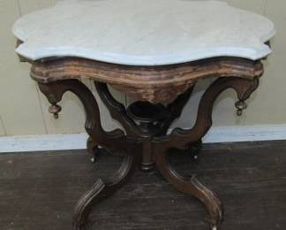 Marble Turtle Top Parlor Table