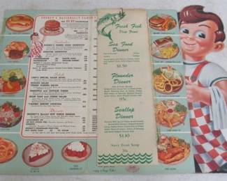 1961 Shoney's Menu - Look at these Prices!!