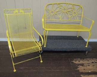 Metal Yard Chair & Bench