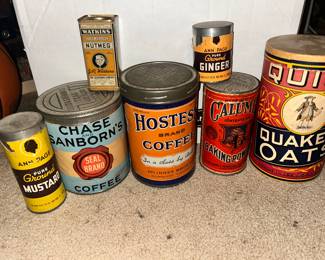 Various kitchenTins, including some great coffee tins.