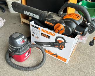 Worx Trivac blower and a 1-gallon ShopVac.