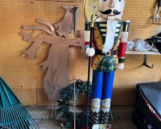 ~5’ tall German nutcracker style sentinel. Check out the scarecrow in the background.