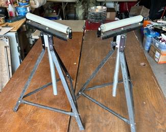 pair of Iron Horse Roller Stands
