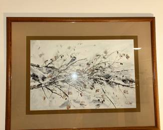 Farmed Signed Print by Hsing Hua Chang - dated matted & framed,, 
