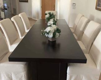 Sleek Black Wood Dining Room