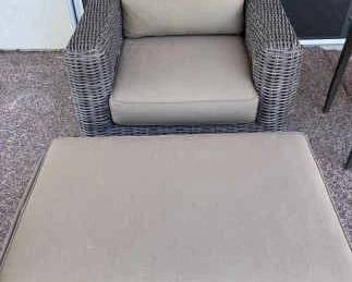 Brown Jordan Faux Weaved Stick Patio Chair