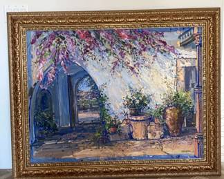 Zupan CourtyardFlower Garden Oil Painting