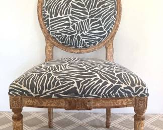 Wooden Grey And White Decorative Char