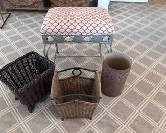 Vanity Stool With Baskets