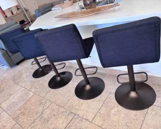 Tufted Adjustable Height Swivel Barstools
