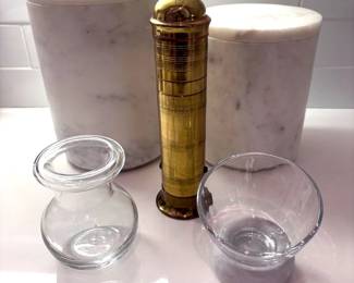 William Sonoma Heavy Marble Canisters