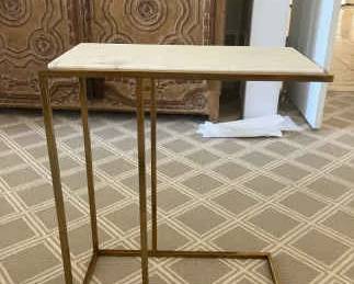 White Stone Top Nightstand
