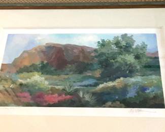 Canyon Water Color Entitled Crimson Day 2