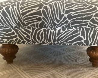 Grey And White Decorative Ottoman
