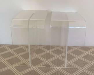 Clear Lucite Side Tables