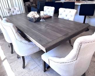 Distressed Gray Hued Farm Table