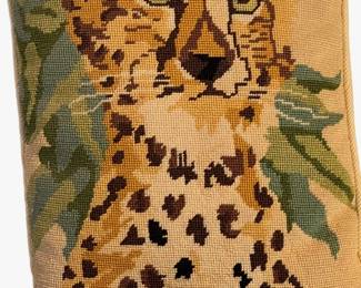 Pillow Needlepoint cheetah IMG 5469
