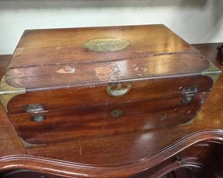 Antique 19th c. French Brass Microscope in Mahogany Case