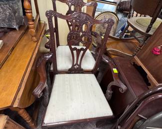 Pair Chippendale Mahogany Armchairs