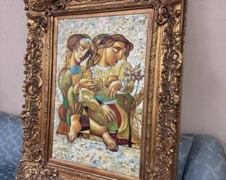 Large oil on Canvas in Ornate Frame