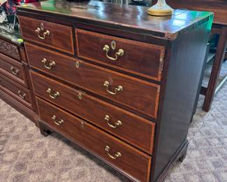 Antique mahogany Chest (slight veneer damage)