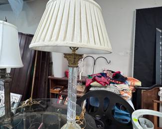 Crystal and bronze lamp