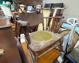 Pressed Back Oak Rocking Chair