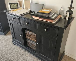 Nice solid wood buffet cabinet sorry I do not have the measurements plenty of storage $200
Smoke-free home