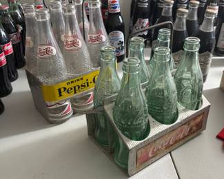 Vintage Pepsi Coca Cola Bottles Aluminum 6 Packs