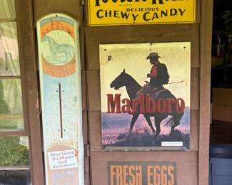 Assorted Vintage Advertising Signs including Marlboro