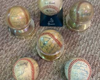 Several Signed Baseballs including Atlanta Braves
