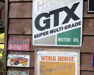 Vintage Advertising Sign Castrol GTX Motor Oil Double Sided |Vintage License Plates