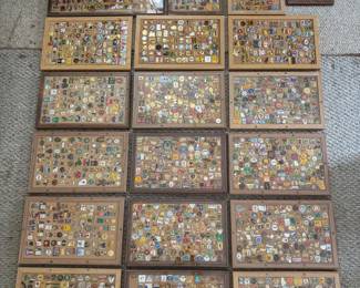 HUGE Vintage Enamel Pin Collection!! Collection will be sold as complete boards, not individually.