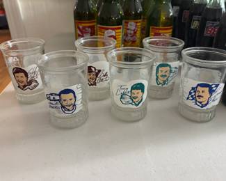 Assorted Vintage NASCAR Jelly Jar Glasses