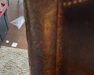 Close up embossed leather