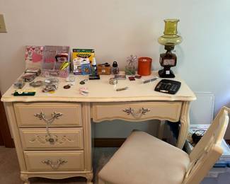 Beautiful yellow desk and matching chair.