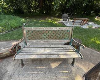 Cast Iron and Wood Bench