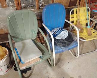 Vintage metal hotel chairs