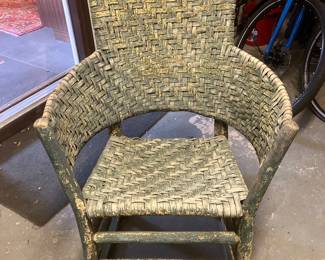 #32 $250.00 Vintage Wicker Rocker made by Georgia Prisoners