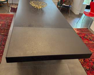 #1	1,800.00	"	Globo wooden dining table from Molteni black		$1,800
3’Wx70 1/2L + 2 leaves 22” each "
