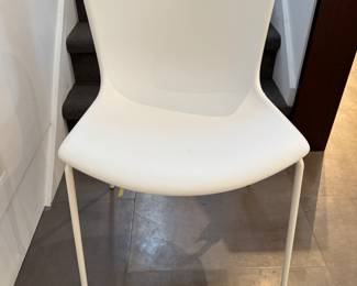 #50 - $280 - Bertoia chair, molded shell side chair white shell/white base.