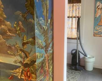 #19	1,000.00	Art deco armoire Painted by local artist - Islandy scene 
		76T x 48Wx 20D
