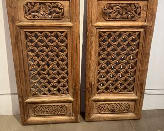 #28	300.00	Pair of wood Chinese screens 37T X17W X 1 1/2D
