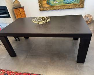 #1	1,800.00	"	Globo wooden dining table from Molteni black		$1,800
3’Wx70 1/2L + 2 leaves 22” each "
