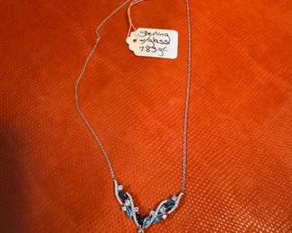 #G - $70 - 925 Sterling necklace with blue stones