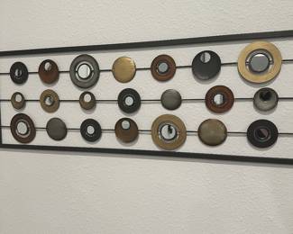 #5 - $100 - Set of 4 modern art mirrored metal 35Hx12W each
