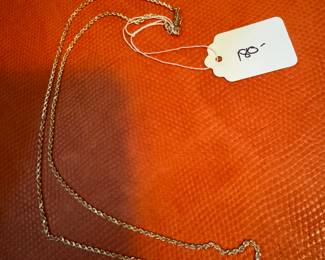 #E - $180 - 14kt yellow gold rope chain 20" -2.72gr