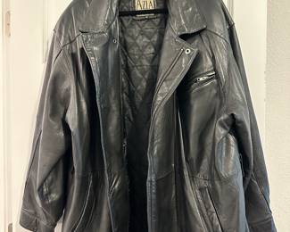 #82 - $60 - AZIA men's XL leather jacket in mint condition