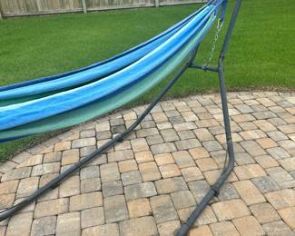 #61 - $80 - Hammock canvas 111"x39x46" blue and green